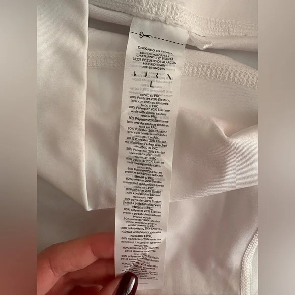 Born Living Yoga White Leggings with Black Accents size L - Picture 7 of 7